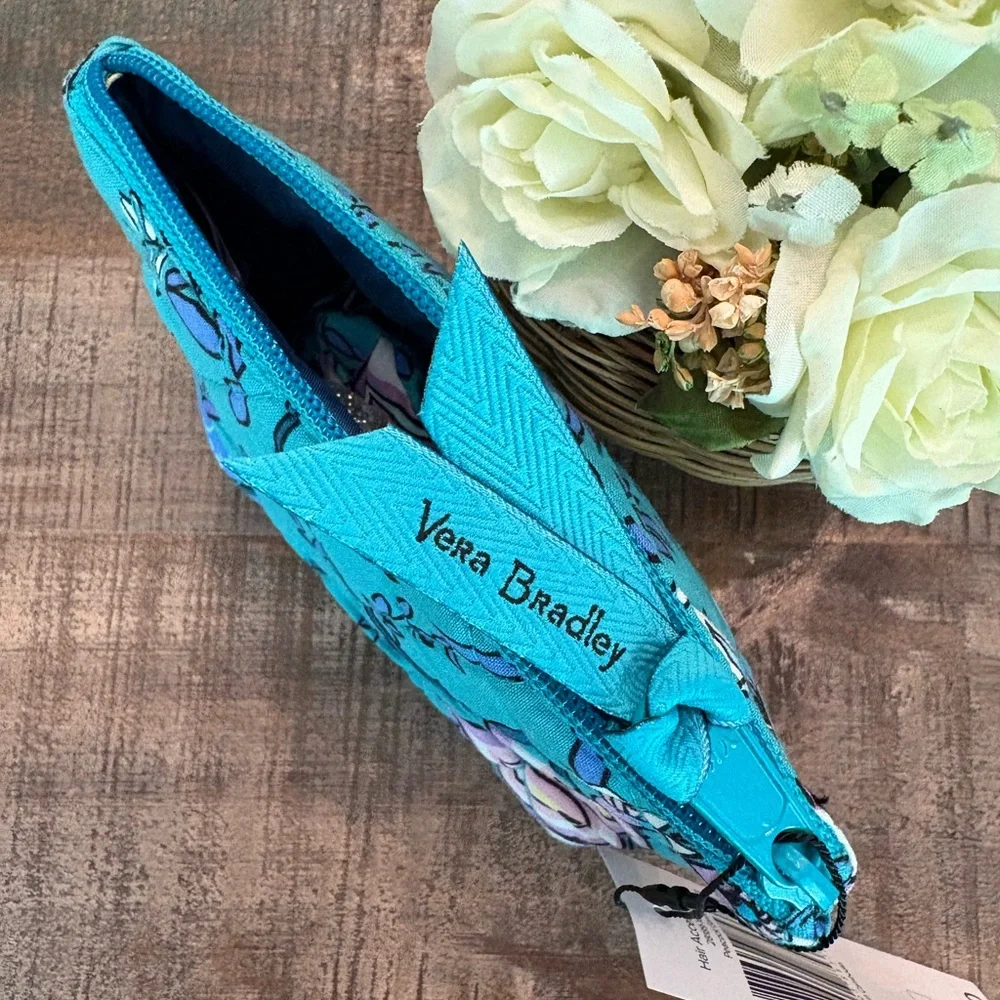 NEW Vera Bradley 4-Piece HAIR ACCESSORIES KIT in PEACOCK π¦ GARDEN Cotton CASE! - Picture 3 of 6